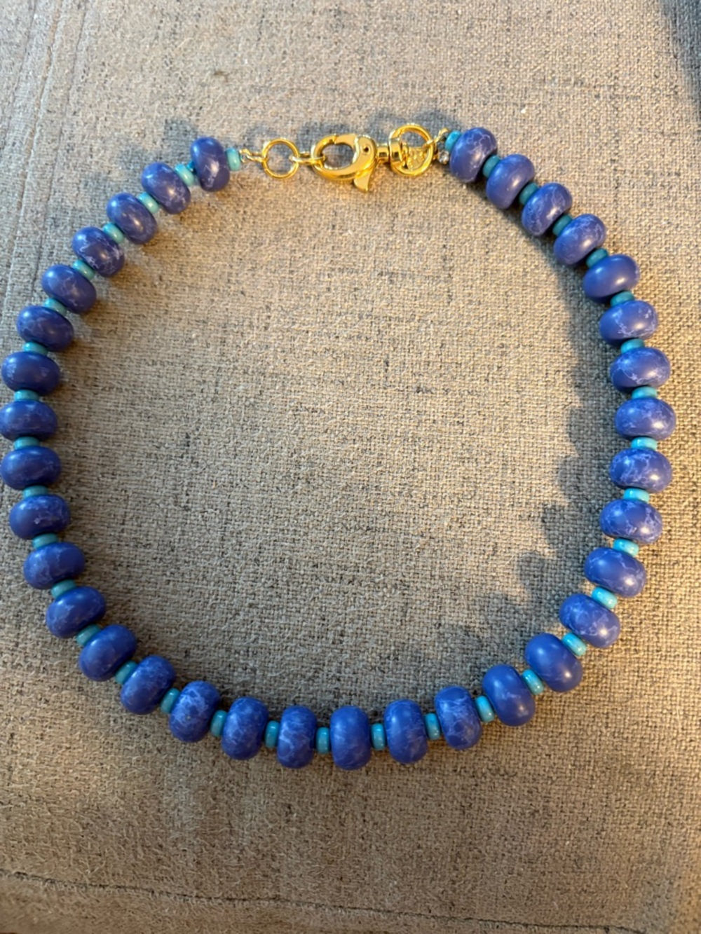 Lele Sadoughi “Country Club”Turquoise & Cobalt Lapis Beaded Necklace